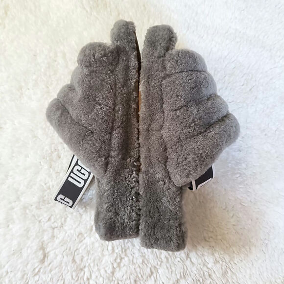 UGG Fluff Yeah Slide Sandals Sheepskin Fur Slingback Elastic Open Toe Slip Ons 8 - Picture 4 of 7